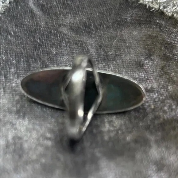 Native American Sterling Silver Blue LAPIS LAZULI Marquee Stone Ring Size 7 - Picture 4 of 7